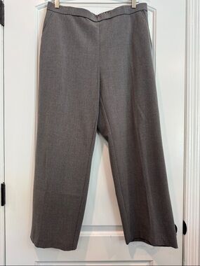 Briggs Petite Charcoal Gray Elastic Waist Pull-On Pants Size 14PS